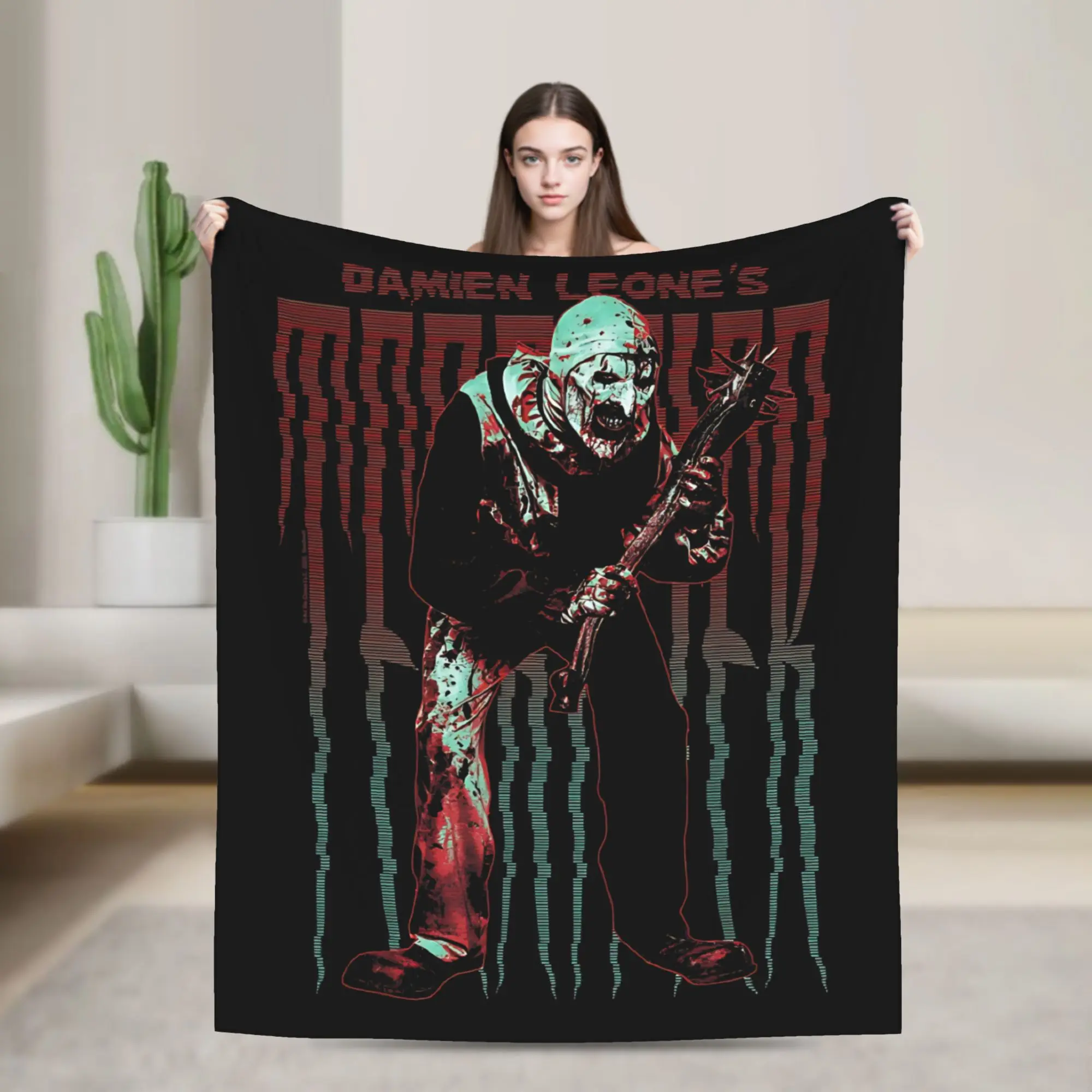 Terrifier Art The Clown Blankets Coral Fleece Plush Printed  Breathable Super Warm Throw Blanket for Bed Office Bedspreads