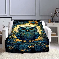 10 Sizes Owl Pattern Blanket Warm Soft Fluffy Kids and Adult Sofa Bed Throw Blanket Outdoor Travel Camping Sheet Cartoon Blanket