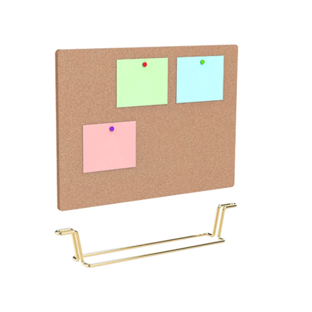 Cork Board Bulletin Board Message Boards Wooden Pin Memo Board Notice Board for Home Office (Rose Gold Base)