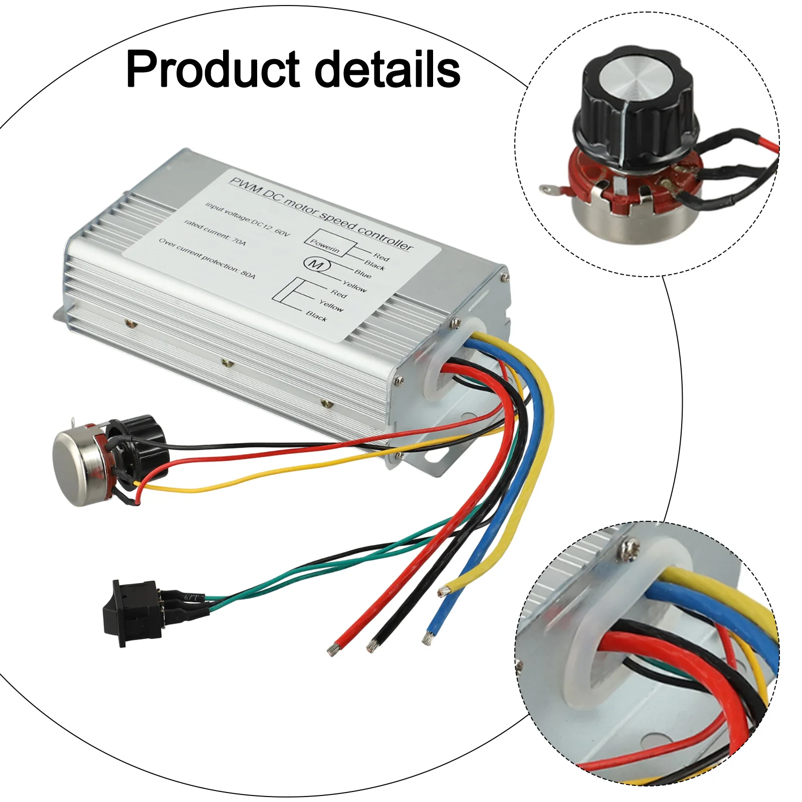 Electrical Speed Controller Brushed Motor Controller For DIY Motor Projects Adjustable Speed High Power Controller