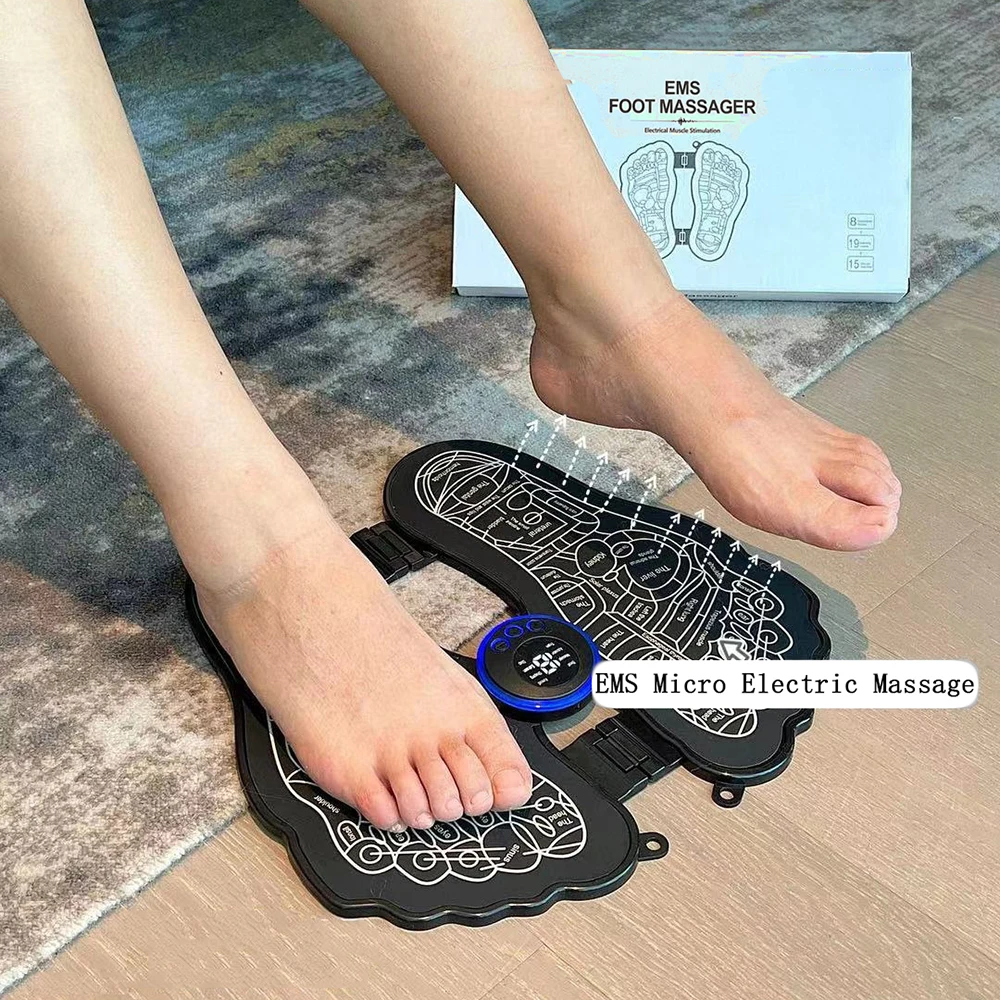 EMS Foot Massager Microcurrent Technology Simulates Traditional Chinese Foot Acupoint Massage Techniques for Muscle Relaxation