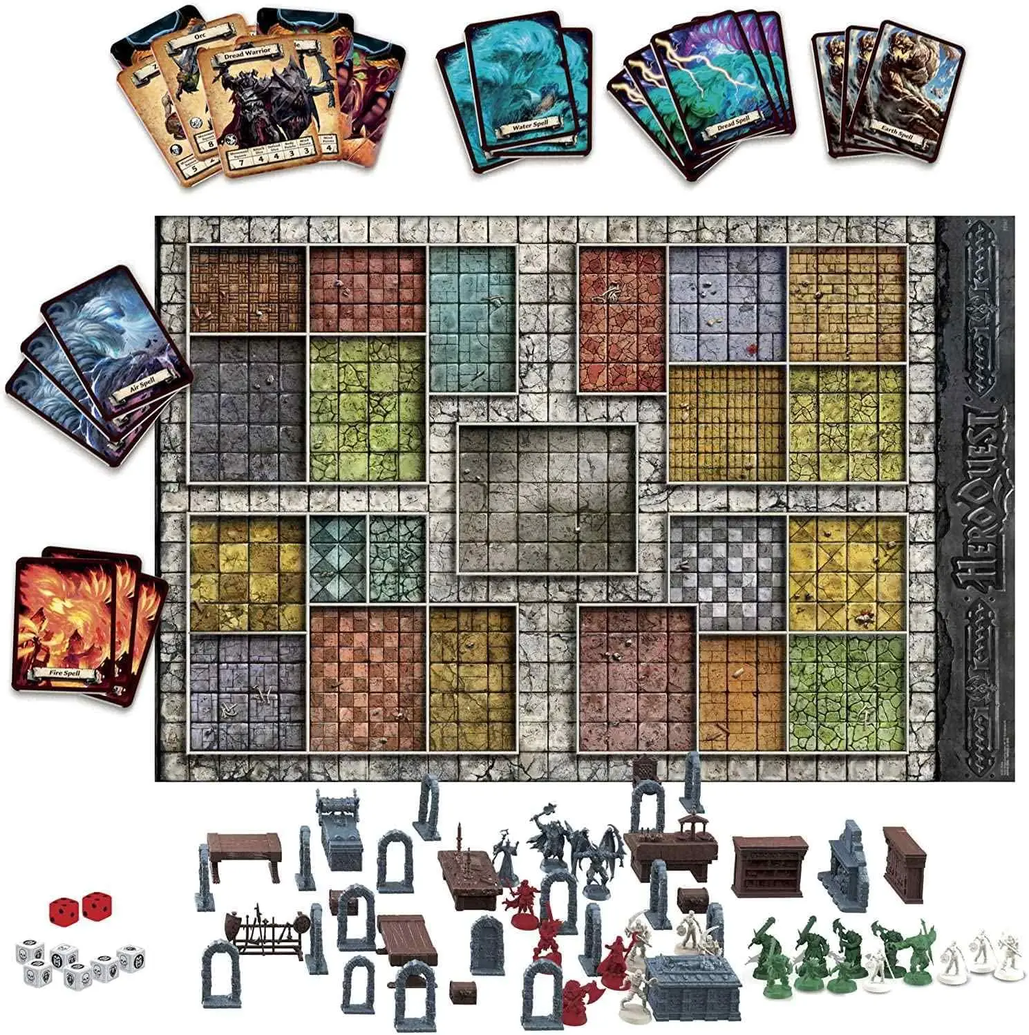 Avalon Hill HeroQuest Game System Jogo de tabuleiro de mesa, Immersive Fantasy Dungeon Crawler Adventure Game para maiores de 14 anos, 2 a 5 Pl