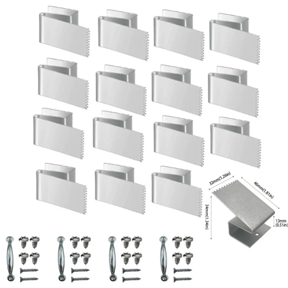 

Universal Design Window Clips Glued Wooden With Screws Hurricane Clips Door Handles 1/2" Thick Wind Protection Hardware