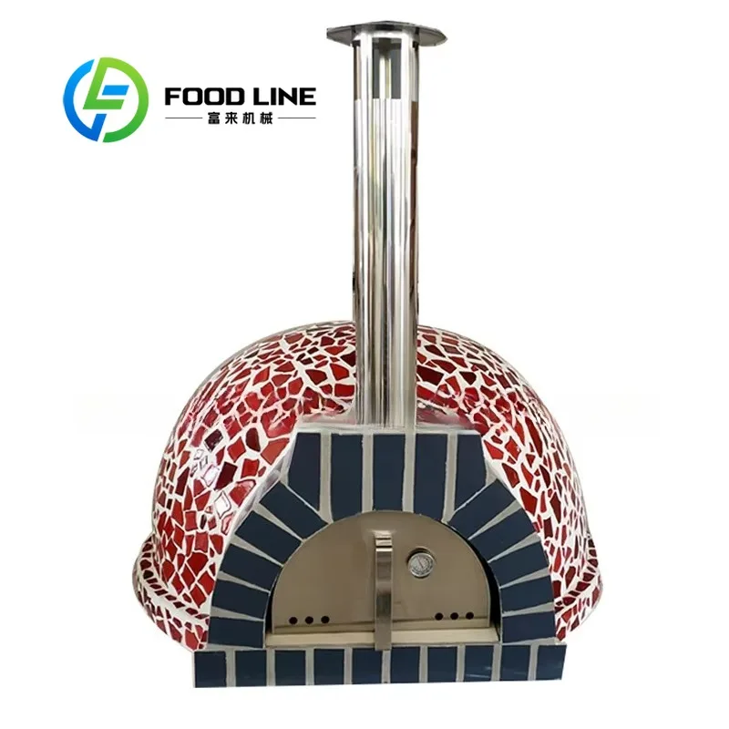 Custom Style Portable Pizza Oven Ceramic Outdoor Wood Fired Table Top Pizza Oven With Chimney and Door