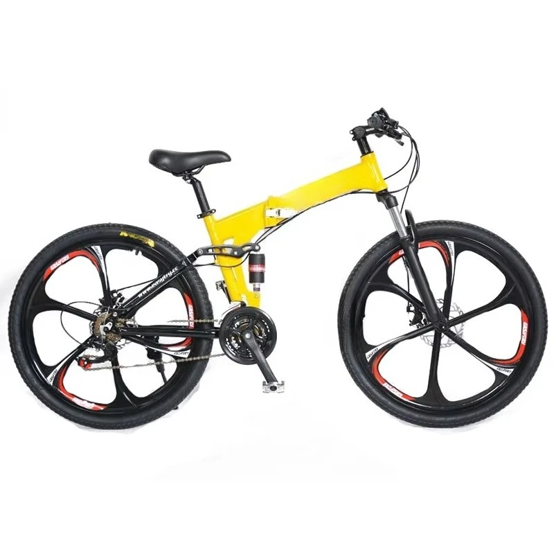 

Factory Price 26 Inch Folding Double Disc Brake Mountain Bike with 21 Speed Gears and Ordinary Pedal