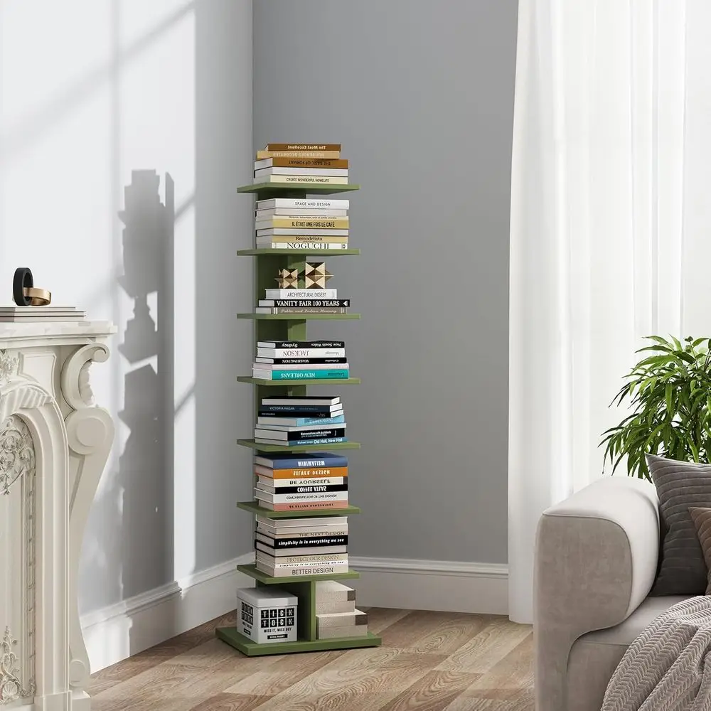 

TUTOTAK Bookshel, 8-Tier Bookcase, Narrow Spine Book Shel or Small Space, Standing Shel or Living Room, Oice, Study, Entryway, O