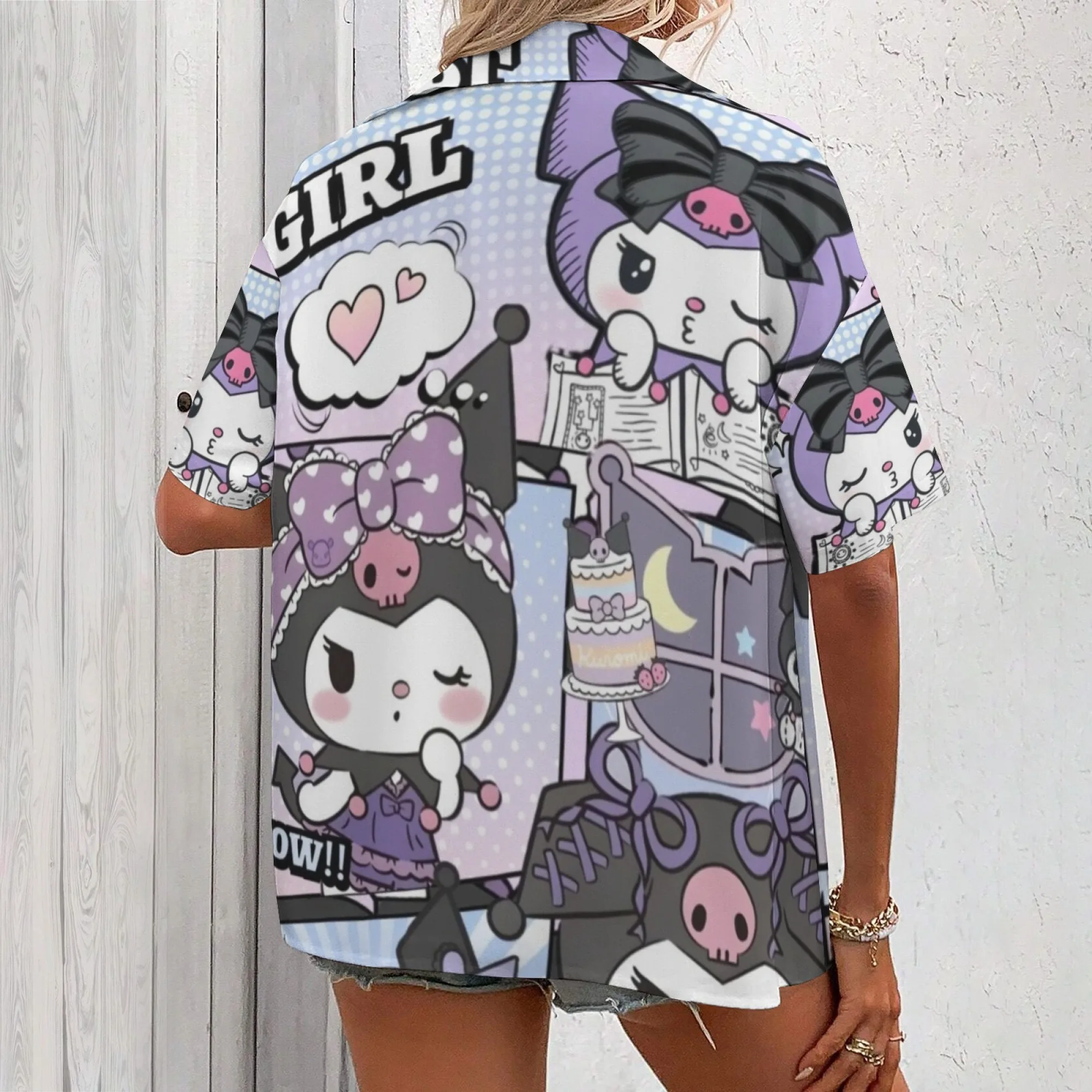 Top Damen Kuromi Shirt Damen Kuromi Shirt That Has a K Koreanische Bewertungen Viele Mädchen Kleidung Damen T-Shirt Damen Kleidung Y2k Mann