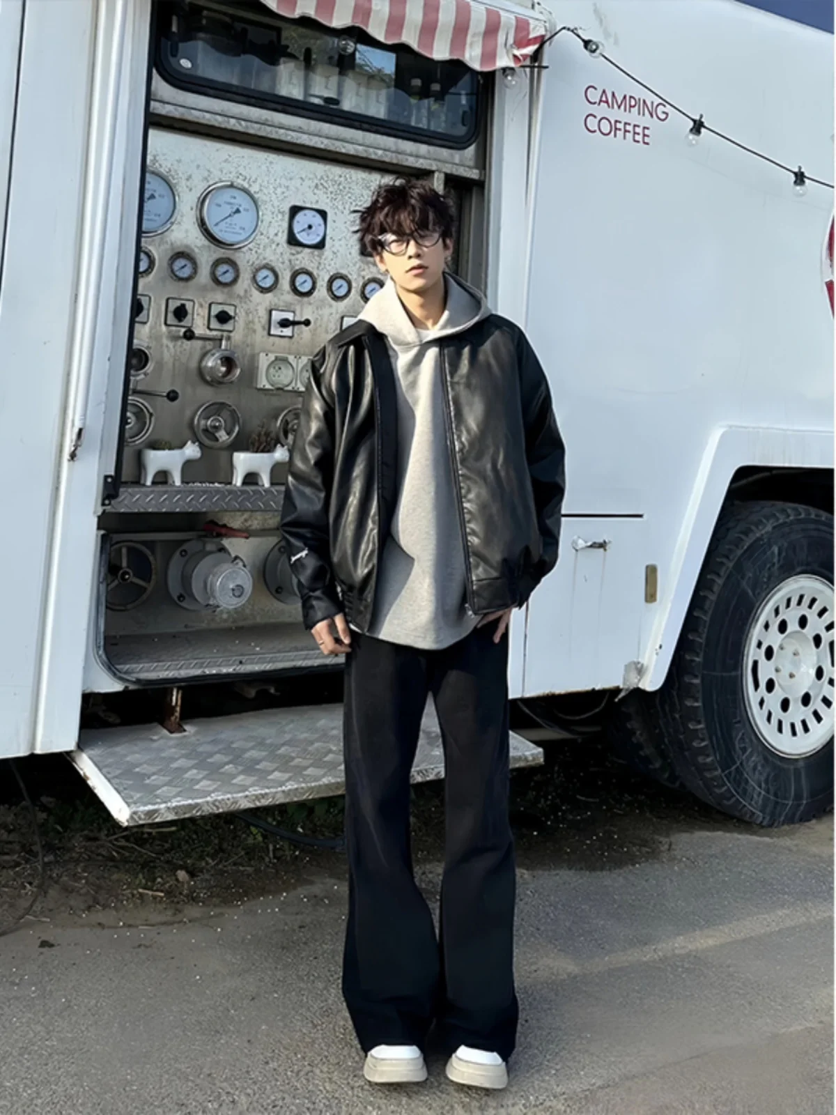 

Cleanfit High Waist Straight Leg Jeans Men's American High Street Vibe Extended Length Tall Straight Pants