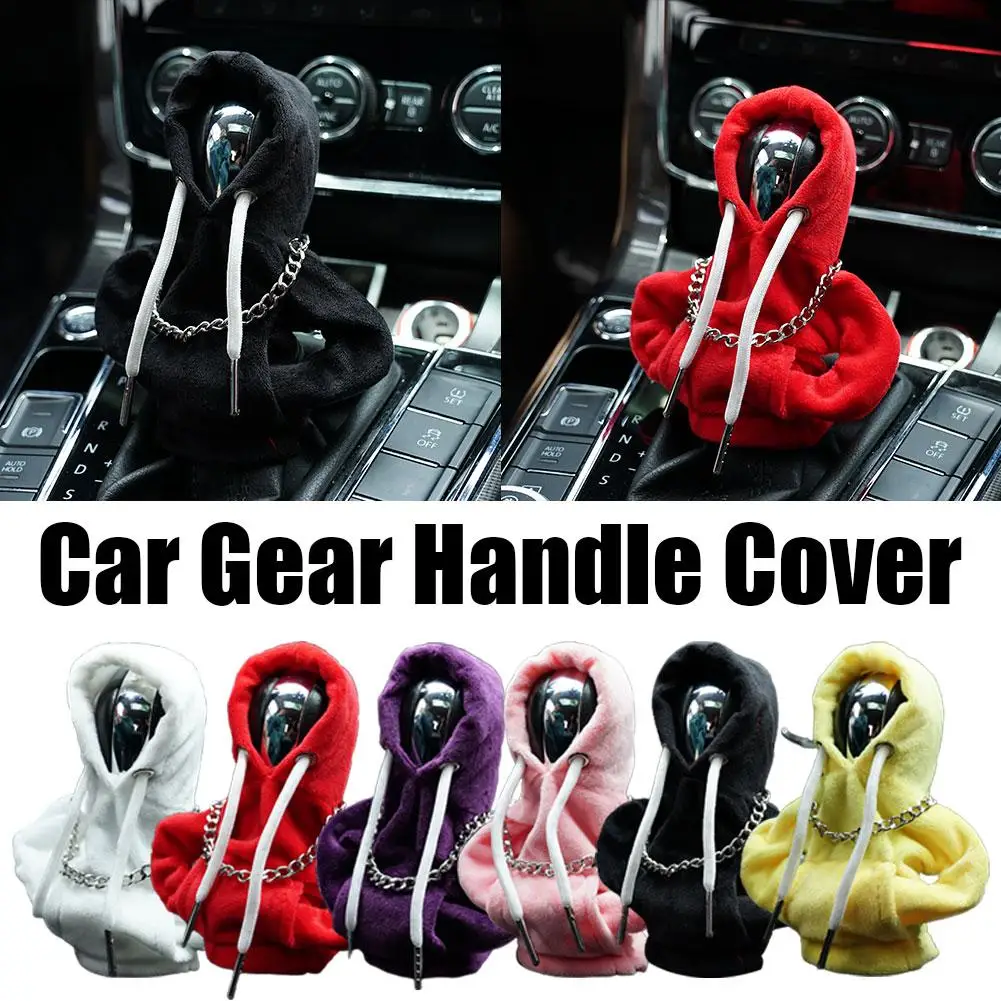 Car Center Console Gear Shift Knob Cover Hoodie Sweatshirt Interior Styling Handle Clothes Auto Manual Decorative Decoratio B2O7