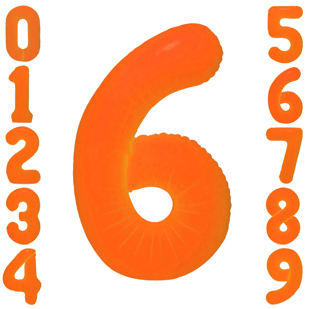 40 Zoll orange neonfarbene digitale Ballons mit Aluminiumfolienballons der Zahlen 0-9 für Geburtstags-, Abschluss- und Partydekoration. – Detail 8