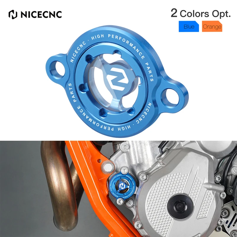 NICECNC Engine Oil Filter Cap Cover For Husqvarna FE FC 250 350 2014-2023 FE 450 501 FC FS 450 FX 350 450 2017-2023 KTM GASGAS