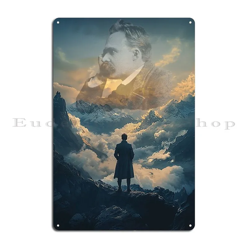 Nietzsche Metal Plaque Poster Garage Club Club Wall Decor Printed Tin Sign Poster