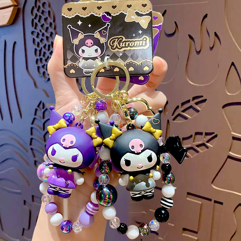 

Sanrio Kuromi Cute Beaded Keychain, Cartoon Phone Wrist Strap Bag Pendant, Kawaii Accessory For Women Girls Gift