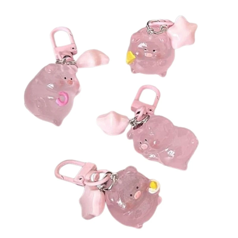 Travel Friendly Glowing Piggy Key Holder Accessory Portable with Elegant Designs and Decorative Star Pieces Daily Use