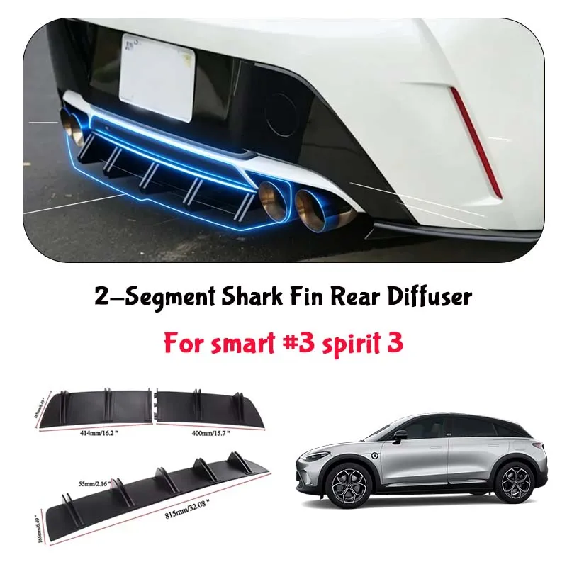 For smart #3 spirit 3 Shark Fin Rear Diffuser Split Chassis Spoiler Auto Aerodynamic Parts Aerodynamic Modification