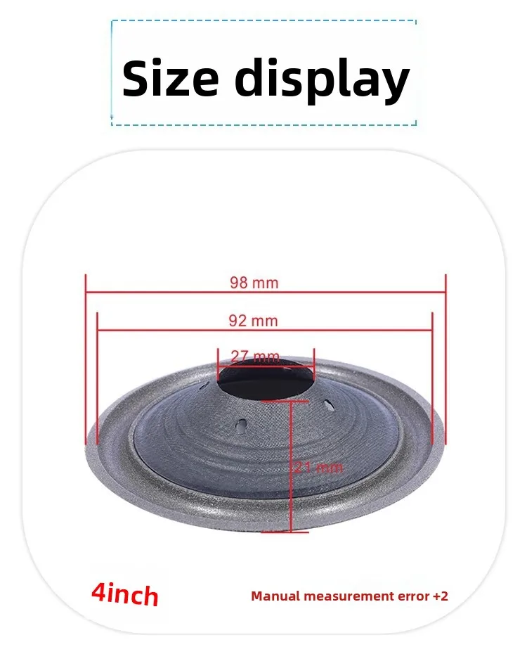 MW Audio 2PCS luidsprekerkoepel met schuimrubberen rand 4"-15", reparatieset voor woofermembraan