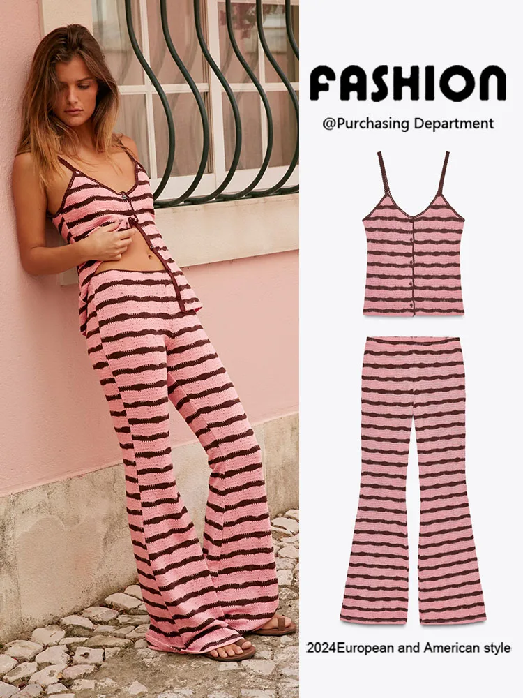 ملابس نسائية صيفية جديدة، بلوزة بحمالات وسروال واسع، زي مسرحي عرقي، رقبة على شكل حرف V، بدون أكمام، ملابس نسائية عصرية