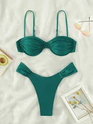 Push Up 2-Piece Bikini Swimsuit Ruffles Bikinis Set Black Swimwear 2025 Women Bathing Suit Sexy Biquini Mujer Beachwear Summer