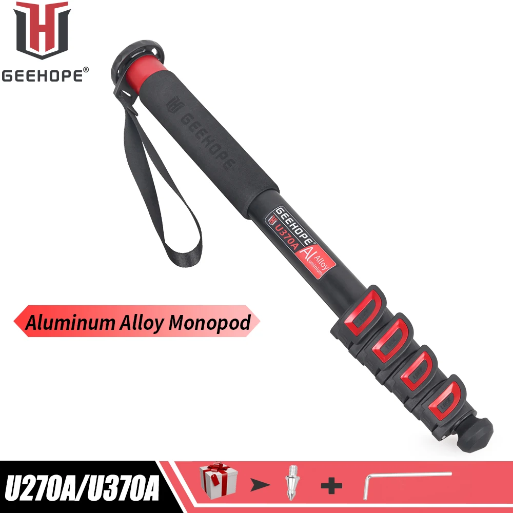 GEEHOPE U270A/U370A Monopod ze stopu aluminium 5-sekcyjna noga profesjonalny stojak na kamerę wideo do kamery Canon Nikon GoPro DSLR