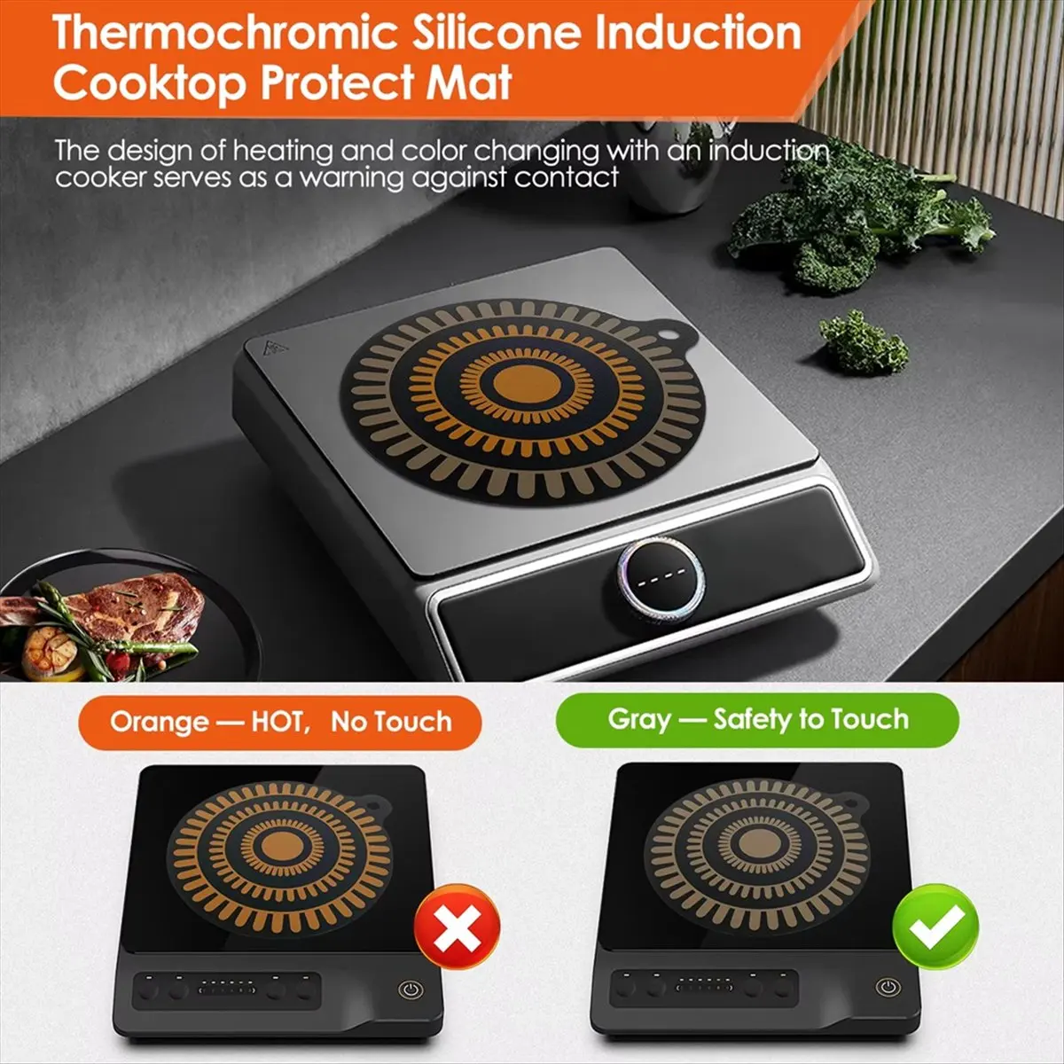 

BHBL 4pcs Induction Cooker Insulation Pad Cooktop Protector Mat Potholder Nonslip Silicone Heat Insulation Pad 24cm