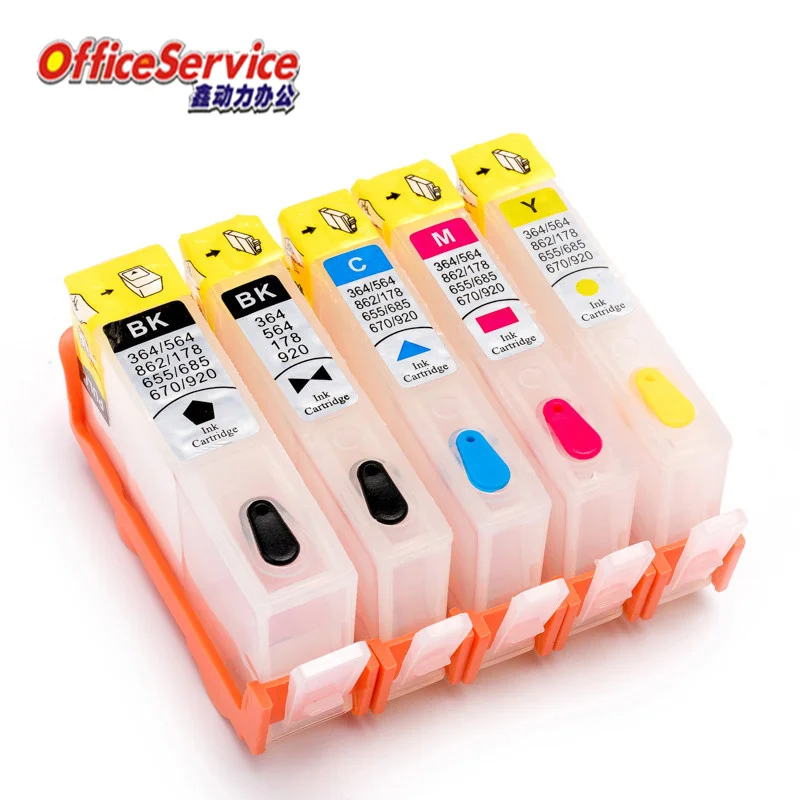 Refillable ink Cartridge For HP 564 , for Photosmart B109n B110a C6324 D5400 D7560 D5445 D5460 D5463 D5468 C5324 C5370 printer