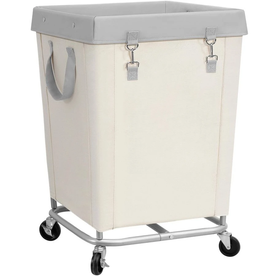 

Commercial Laundry Hamper with Heavy Duty Steel Frame, 160 L Industrial Laundry Basket Cart with Wheels for Hotel, Home, Laundry