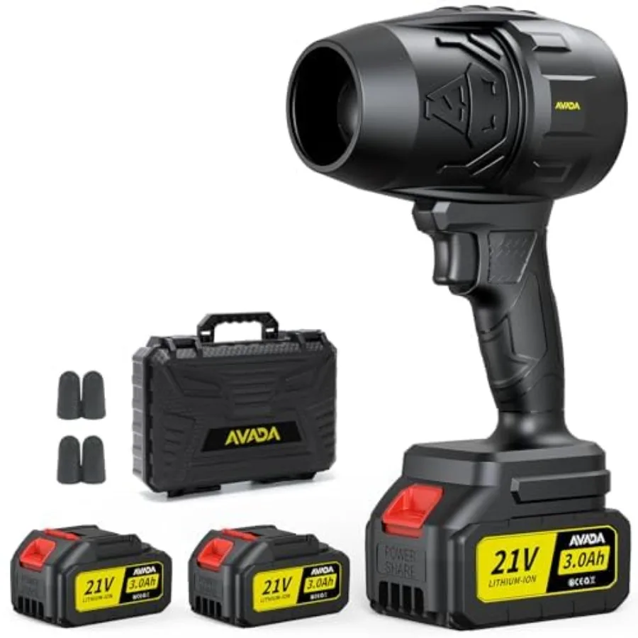 

Electric Leaf Blower Cordless with 2 Battery and Charger 300000 RPM Handheld Leaf Blowers for Lawn Care Patio Cleaning Blowing