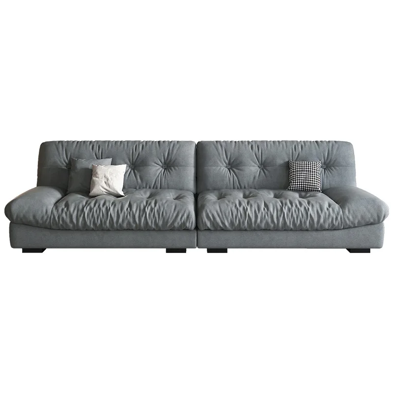 

Italian minimalist cloud sofa for 4 people, straight row sofa, cat claw fabric living room