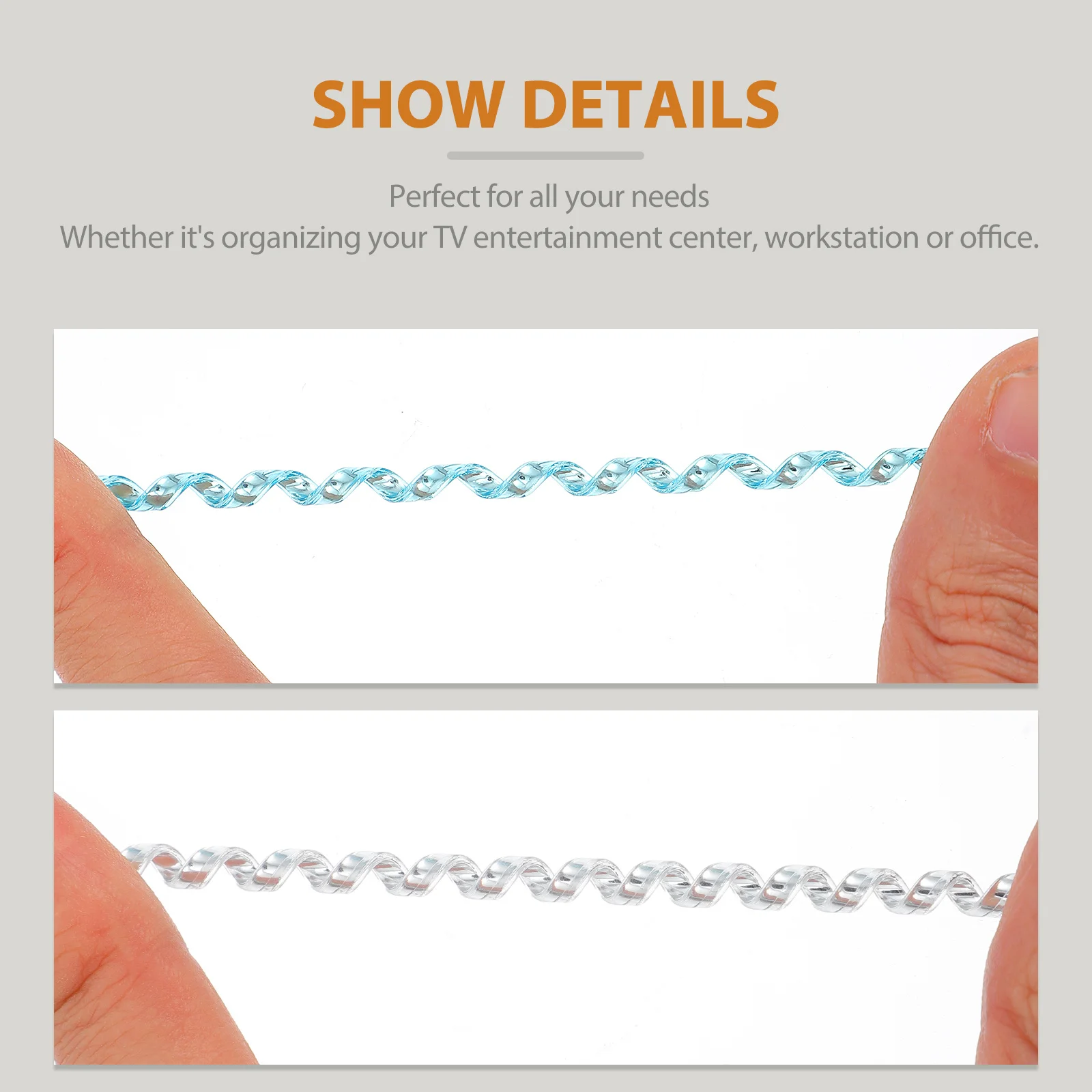 

8Pcs Durable Wire Hider Cable Management Wrap Flexible Data Line Organizer Protective Sleeve Cord Management Tube Electroplating