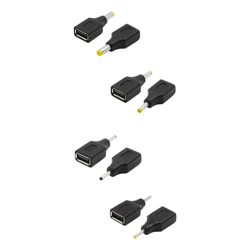 USB A 암-2.5x0.7mm 3.5x1.35mm 4.0x1.7mm 5.5x2.5mm 수 커넥터 USB-DC 전원 플러그 충전 어댑터