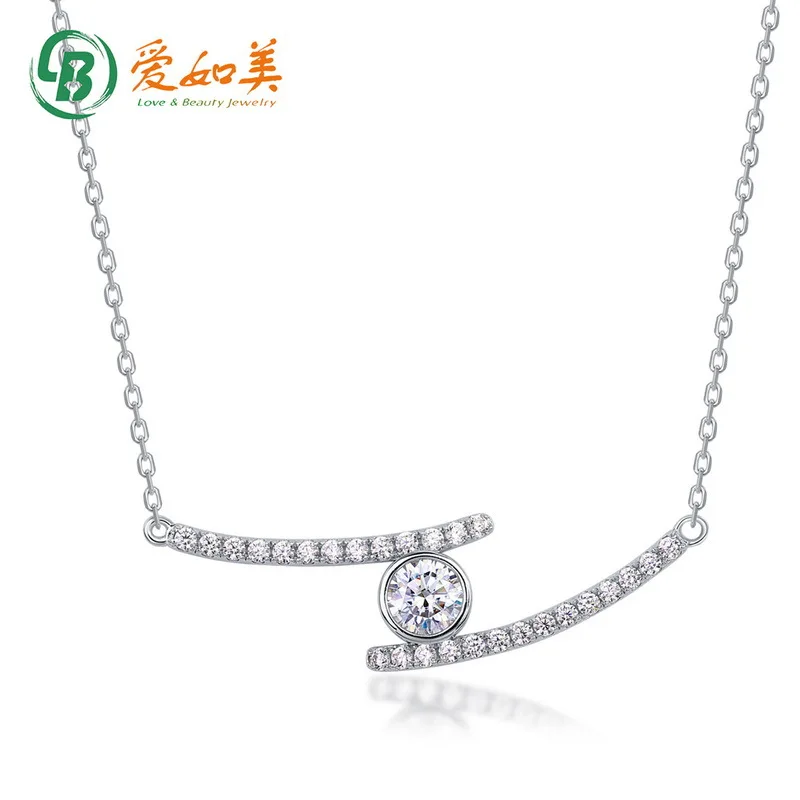 

Moissanite Necklace, 18K Gold, PT950 Platinum, Silver-plated with 7 Layers of Gold, Moissanite Necklace, Clavicle Chain