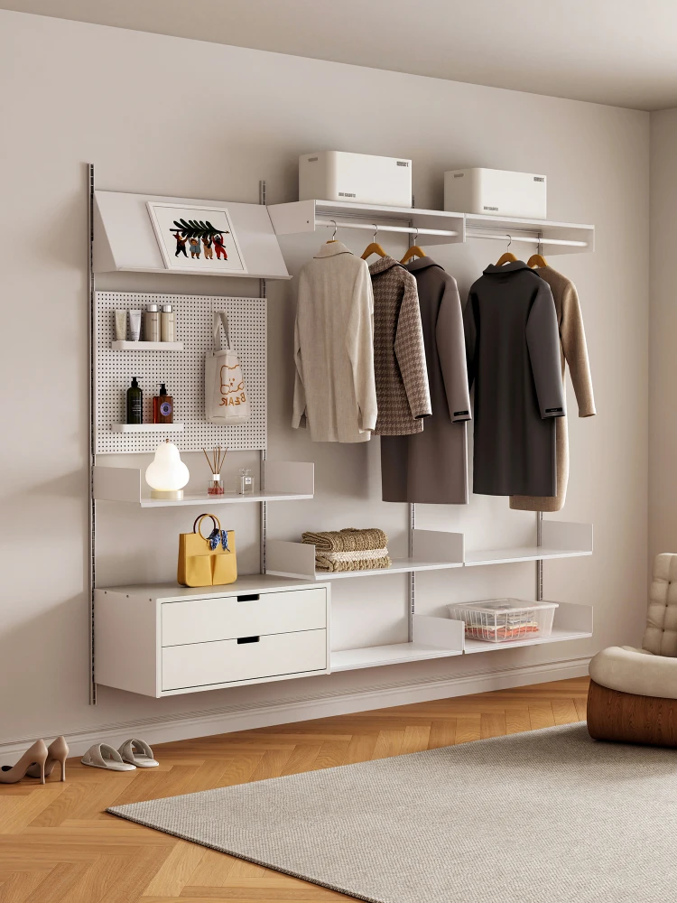 Cloakroom Bedroom Open Shelf Small Unit Wall Free Combination Coat Rack Storage Rack