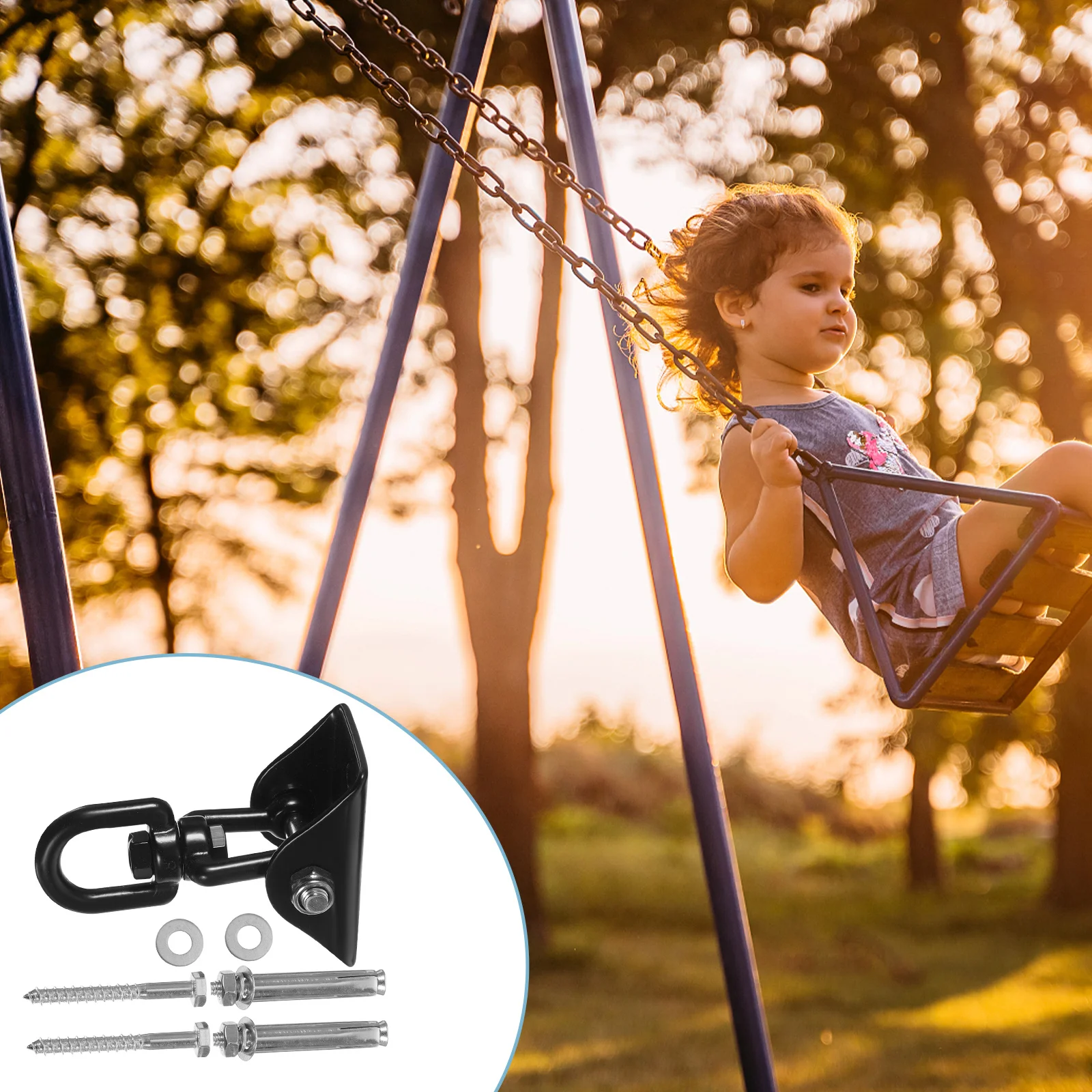 

1Set Hammock Hanging Kit Heavy Duty Stainless Steel Snap Hook Pad Eyes Plate Ceiling Hanger for Outdoor Swing Hammock