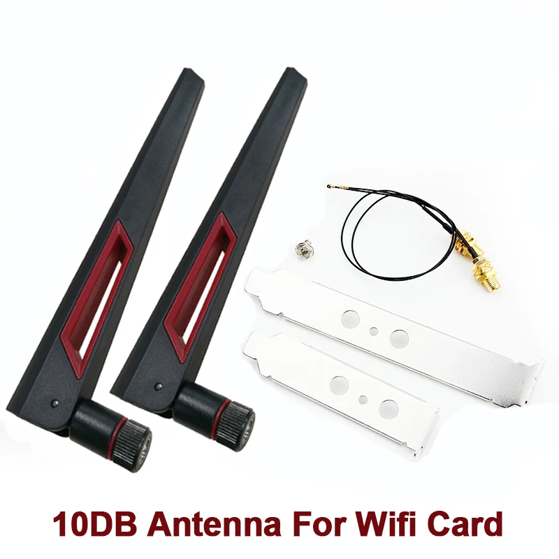 10DBi Antenna M.2 Desktop Kit For WiFi 6E AX210 WiFi 6 AX200 7265NGW Wireless Card Bluetooth 2 In 1 Network Adapter For PC