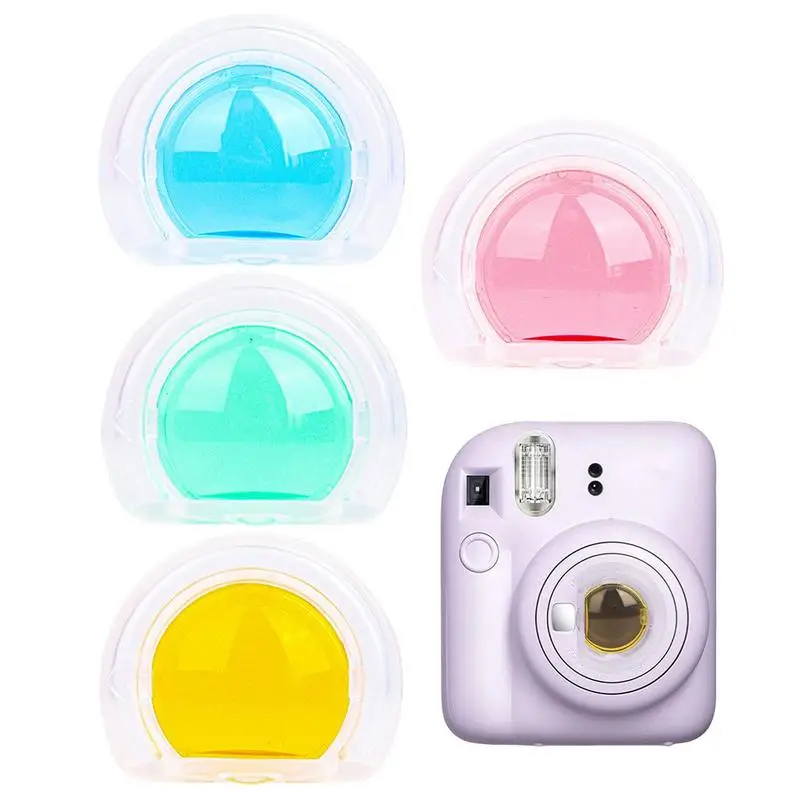 For Instax Mini 12/8+/9/7s/KT 6 Pcs Colorful Filter Lens For Fuji Instant Film Camera 4 Colors Filters Photographic Accessories