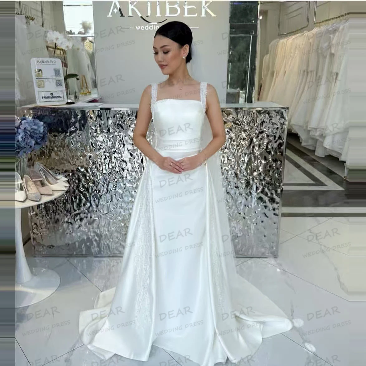 

Luxury Beads Wedding Dresses Sexy Sleeveless Sequined Mermaid Women's Bride Gowns Satin Formal 2026 Vestidos De Novia Customized