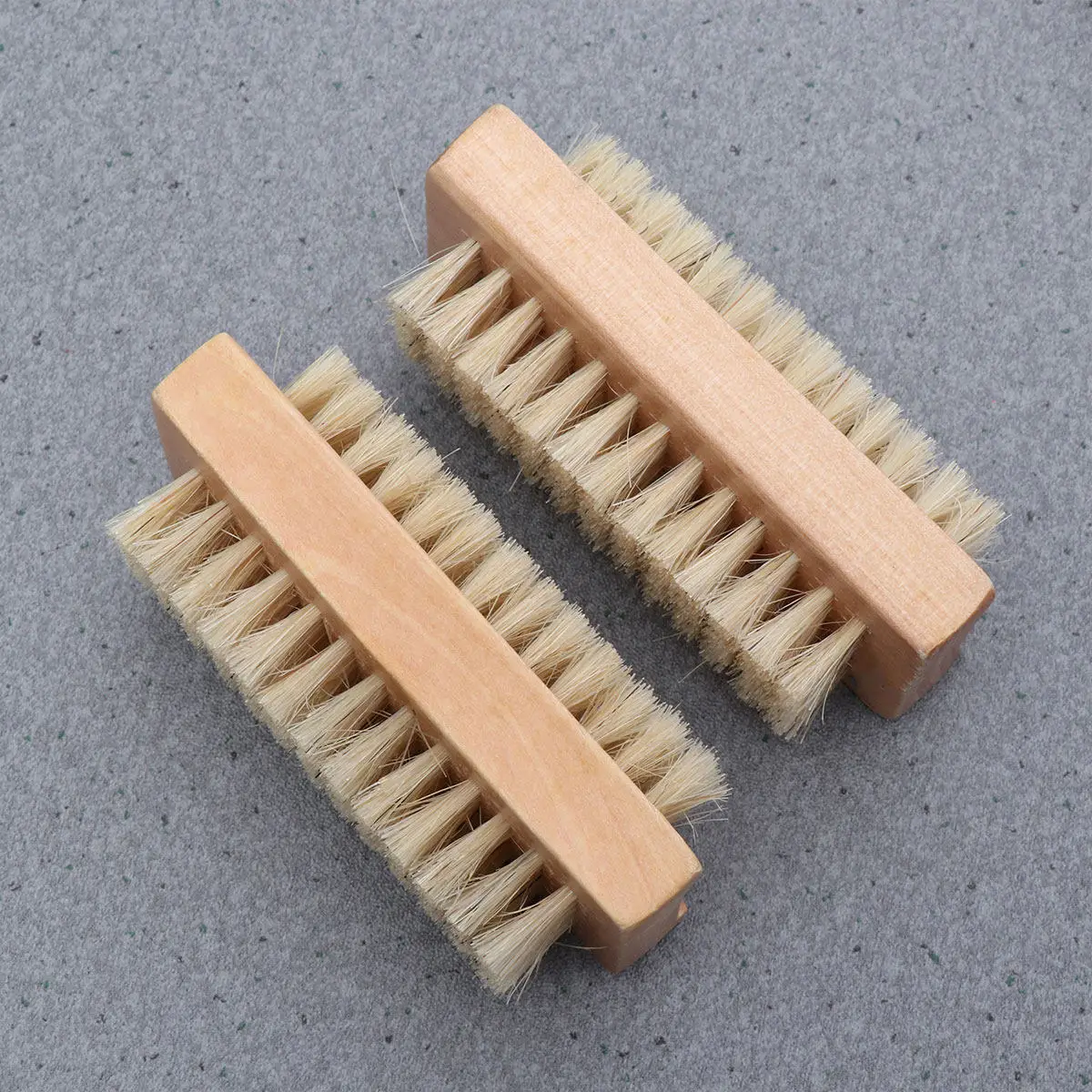 4Pcs Double Sided Nail Brush Premium Wood Handle Dual Bristle Design for Cuticle Dirt Removal Hand Foot Cleaning Manicure