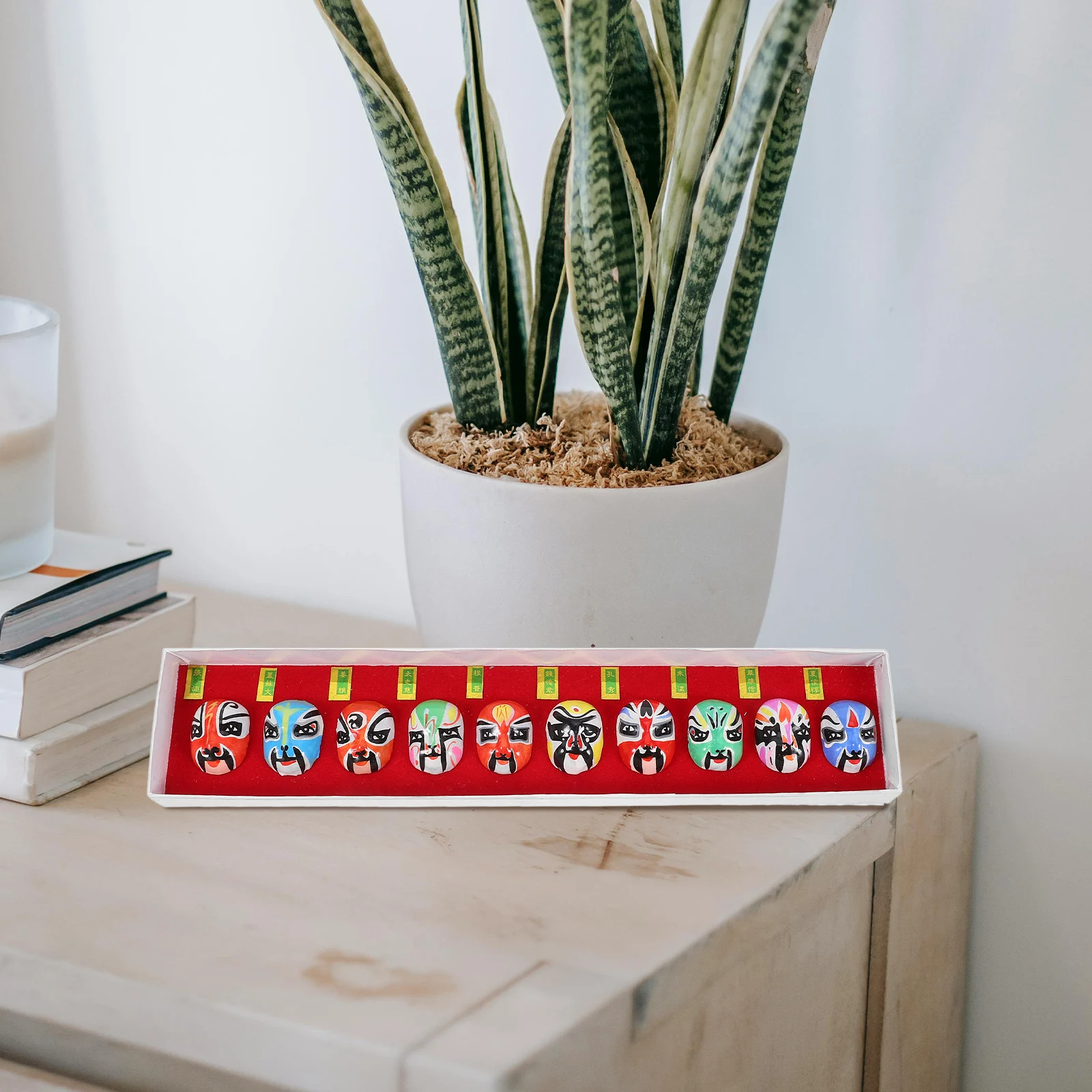 10 шт., глиняные маски для Пекинской оперы, миниатюрные декоративные изделия ручной работы, богатые разнообразные реалистичные традиционные портативные поделки