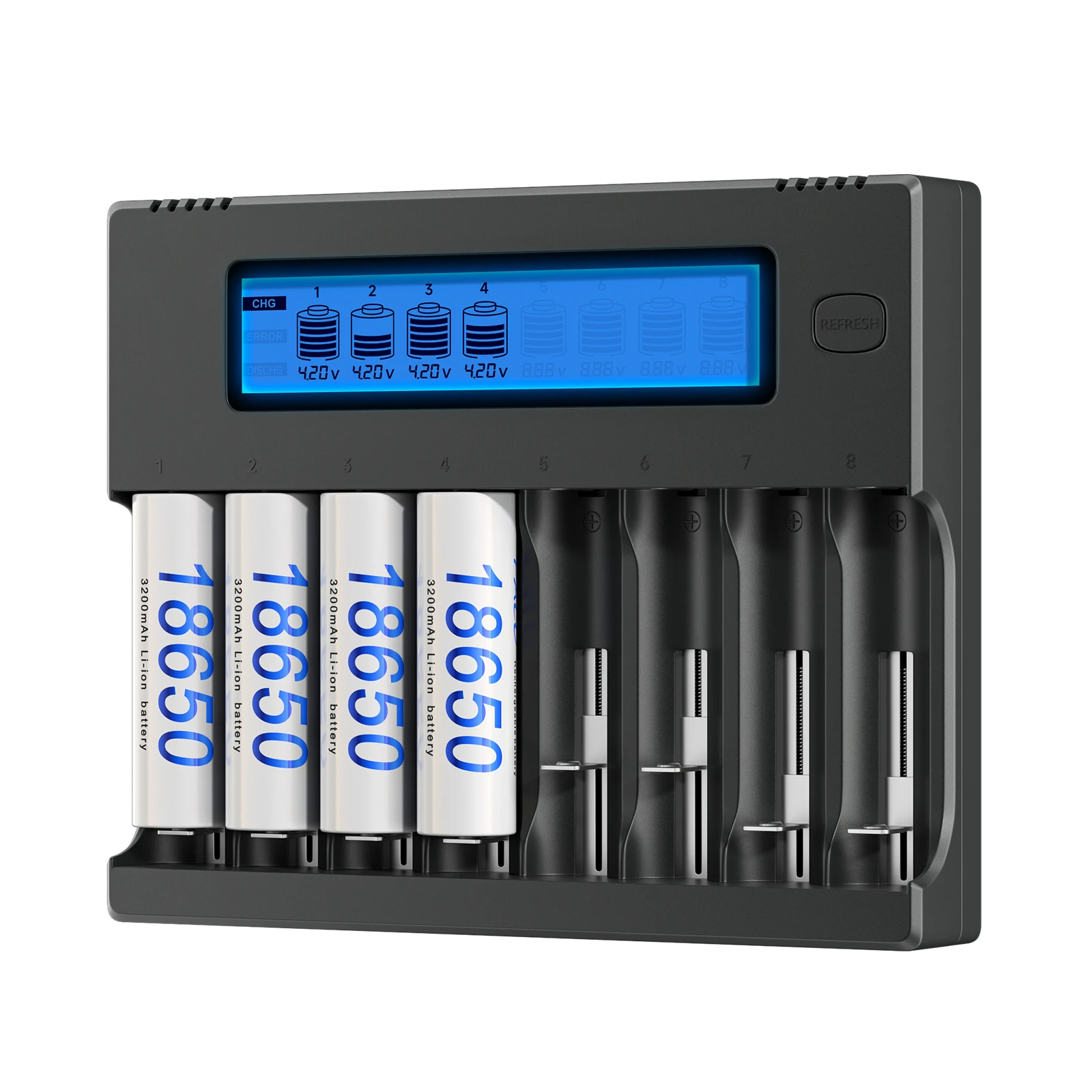 Bateria de lítio com carregador rápido inteligente, Palo recarregável, Li-ion, 3.7 V, 18650, 3,7 volts, 3200mAh