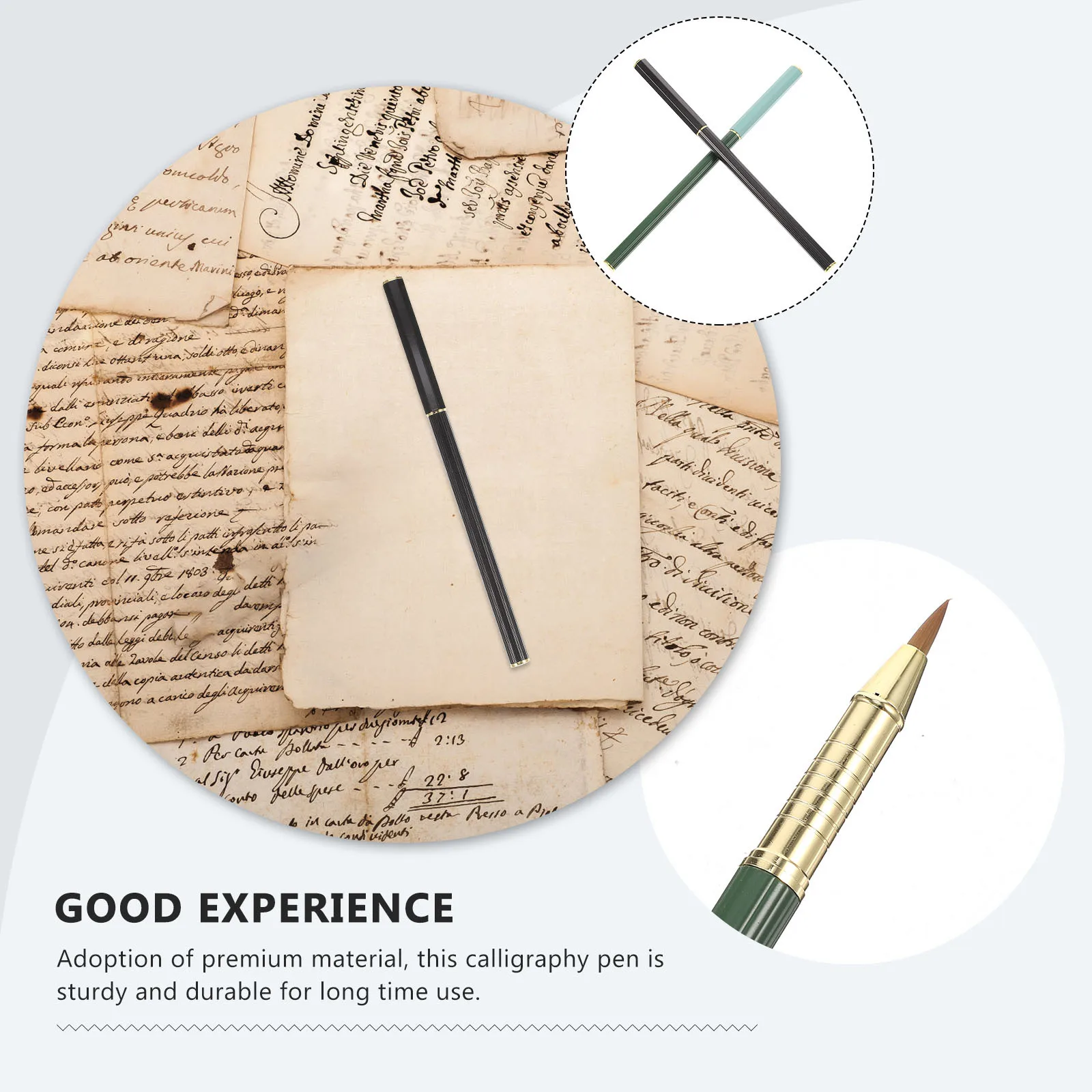 

2Pcs Portable Calligraphy Brushes Traditional Chinese Writing Supply No Hair Shedding Smooth Writing Suitable for Beginners