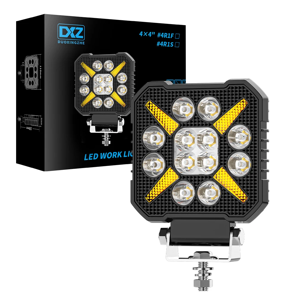

4 inch 9-30V Quare DRL Day Running Lights Modified LED Work Lights Off-Road Vehicle Spotlights ATV SUV 4X4 Headlights Flash