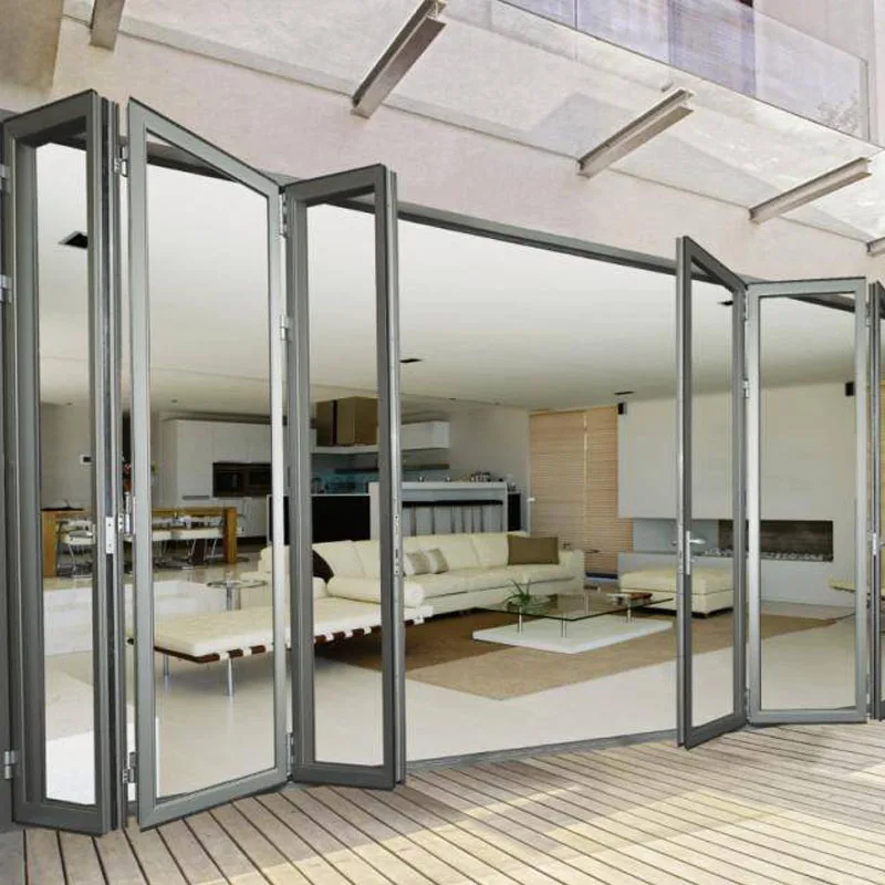 Customization Cheap Price Thermal Broken Bi Fold Folding Aluminum Door