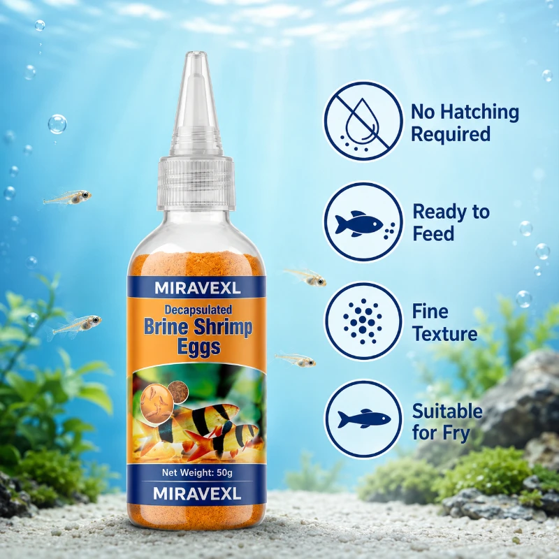 Alimento para Crías de Artemia 50g para Peces de Acuario, Alimento Directo Desecapsulado Premium para Guppies, Corales de Arrecife, Tanques, Rico en Nutrientes, Sin Eclosión