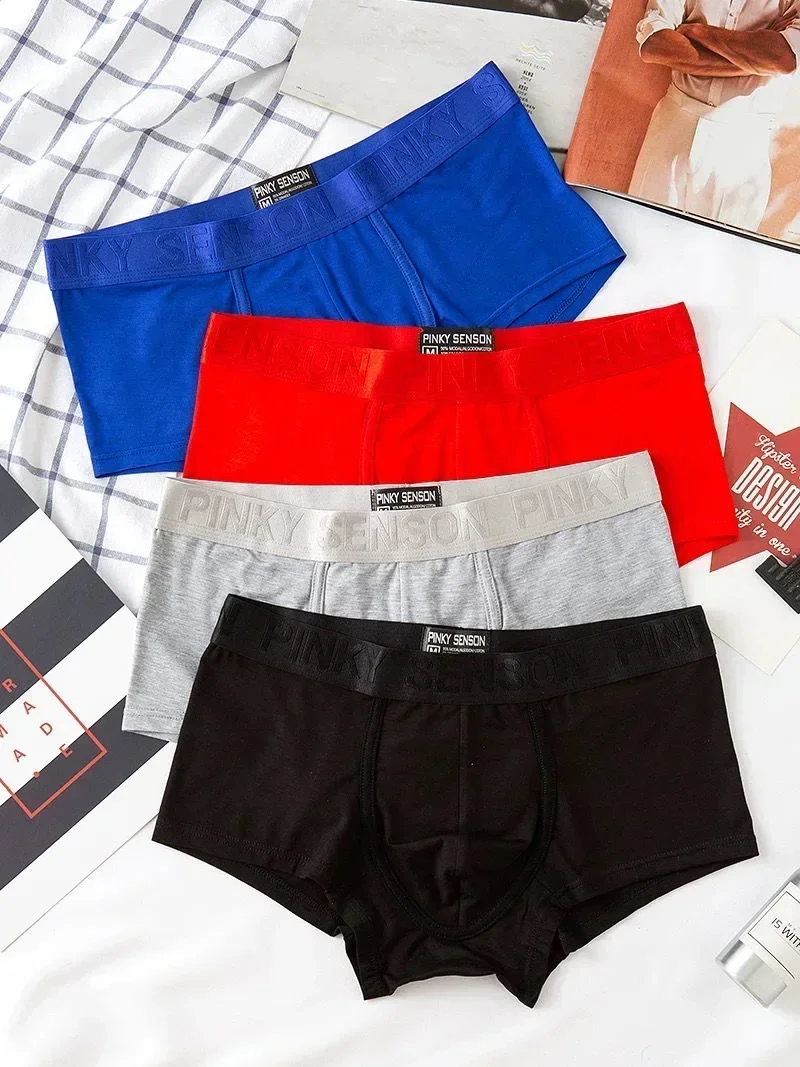 Men\'s Fashion Trunk Modal Underwear Elasticity Comfortable Breathable Sweat Absorption Mid-rise Penis Bulge Sports Boxer Shorts