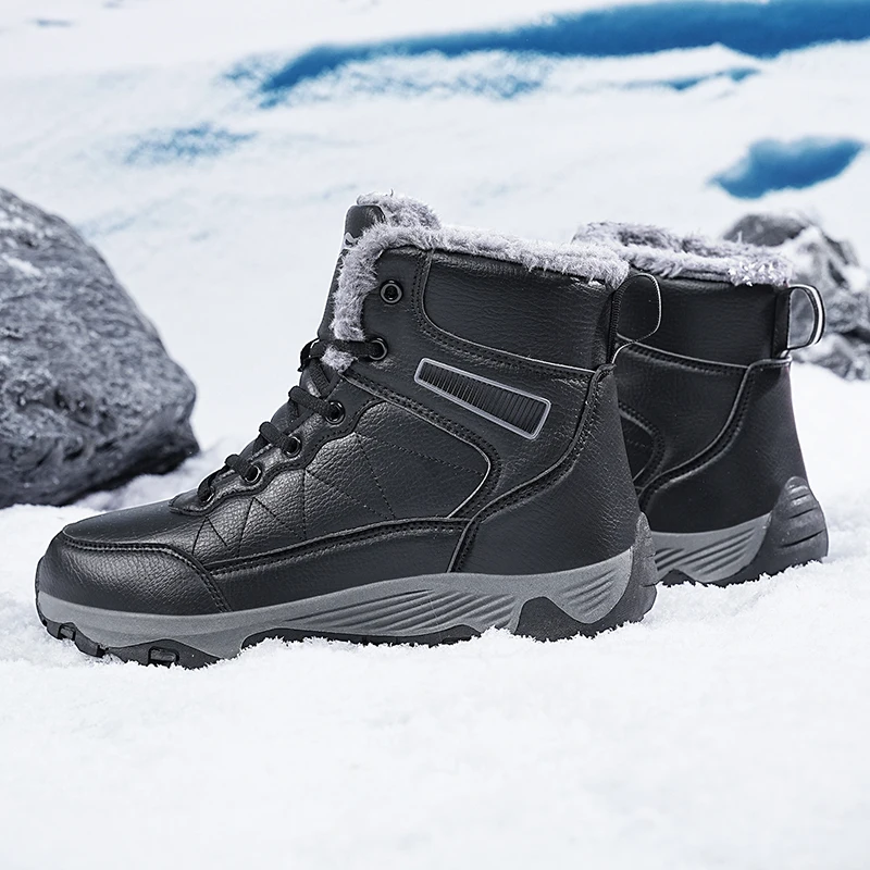 Bottes de neige à lacets pour hommes, baskets de randonnée en plein air, chaussures d'escalade décontractées, haute qualité, taille 48, expédition rapide, hiver