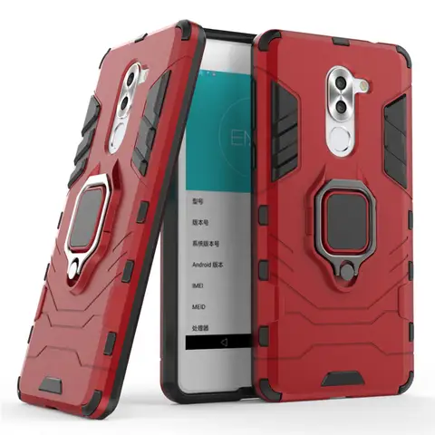 Luksusowe etui z uchwytem na palec do Huawei Honor 6X Back Cover do Huawei GR5 2017 Capa Coque Stand case Mate 9 Lite