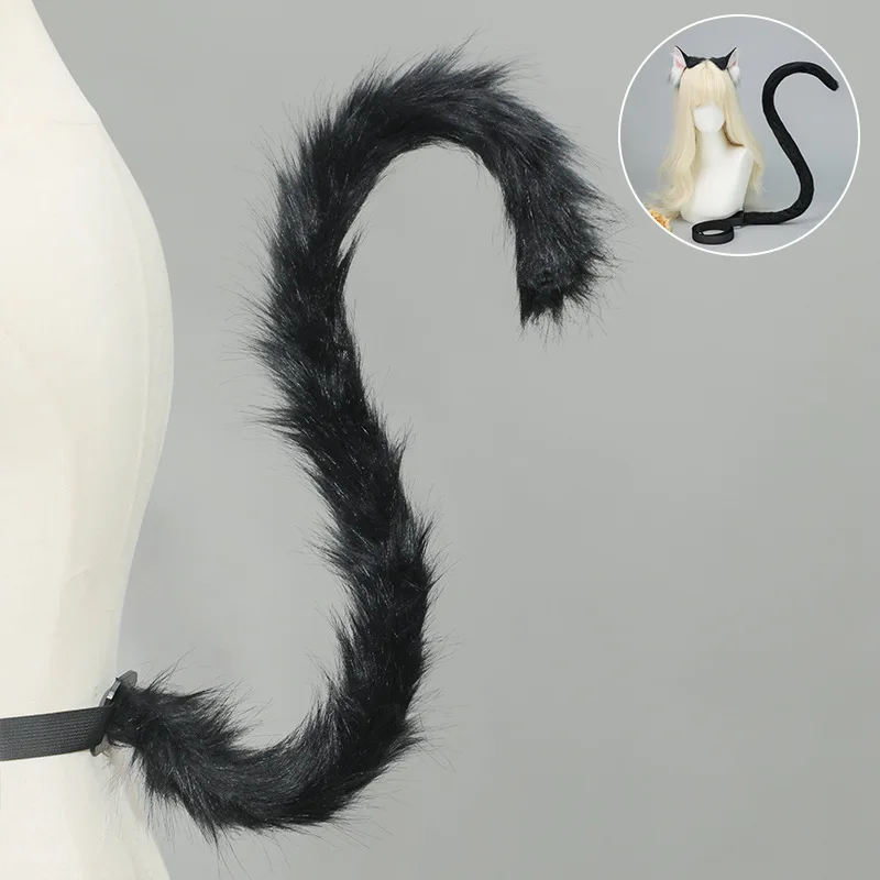 Simulation Tier Ohr Katze Stirnband Handgemachte Plüsch Cos Requisiten Comic-Con Kopfschmuck Katze Schwanz Set