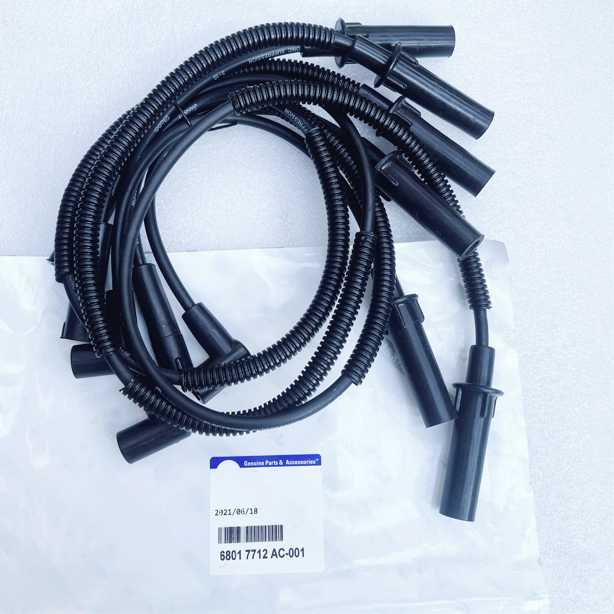 6PC/kit ignition Cable (Ignition Wire, Cylinder Dividing Wire) 68017712AC Suitable For: 3.8L Jeep Wrangler, 2007-2011