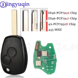 jingyuqin 2-przyciskowy zdalny kluczyk do Renault Duster Modus Clio 3 Twingo DACIA Logan Sandero Kangoo 433 MHz PCF7947/46/52E Chip