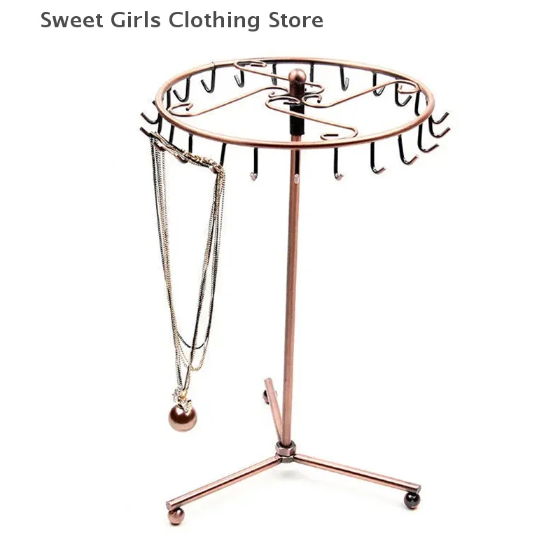 

Rotate Metal Pendant Bracelet Necklace Dispaly Jewelry Storage Organizer Holder Shelf Hanger Ring Jewelry Display Stand
